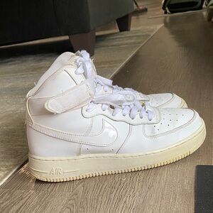 Nike White High Top Air Force Ones 7Y